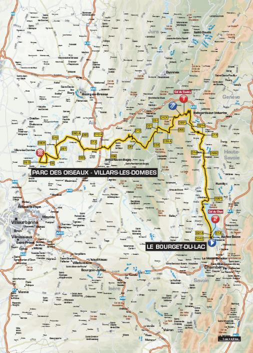 Streckenverlauf Critrium du Dauphin 2015 - Etappe 2