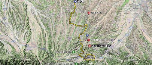 Streckenverlauf Route du Sud - la Dpche du Midi 2015 - Etappe 2