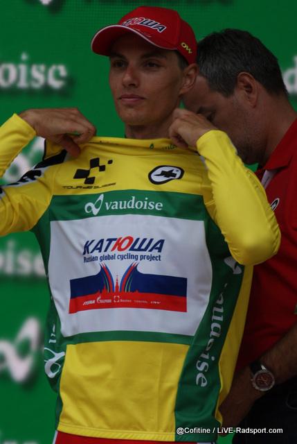 Simon Spilak erkmpfte sich am letzten Tag der 79. Tour de Suisse das Gelbe Trikot