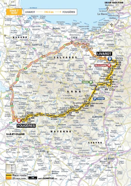 Streckenverlauf Tour de France 2015 - Etappe 7