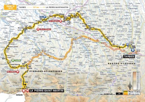 Streckenverlauf Tour de France 2015 - Etappe 10