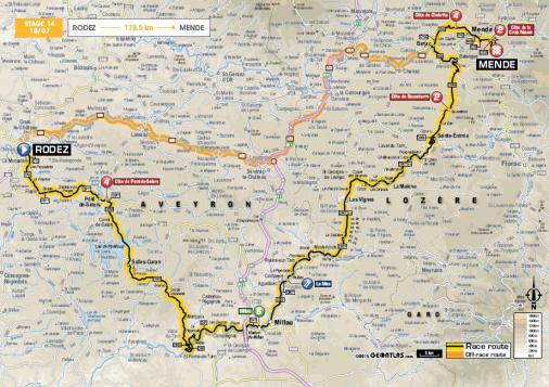 Streckenverlauf Tour de France 2015 - Etappe 14