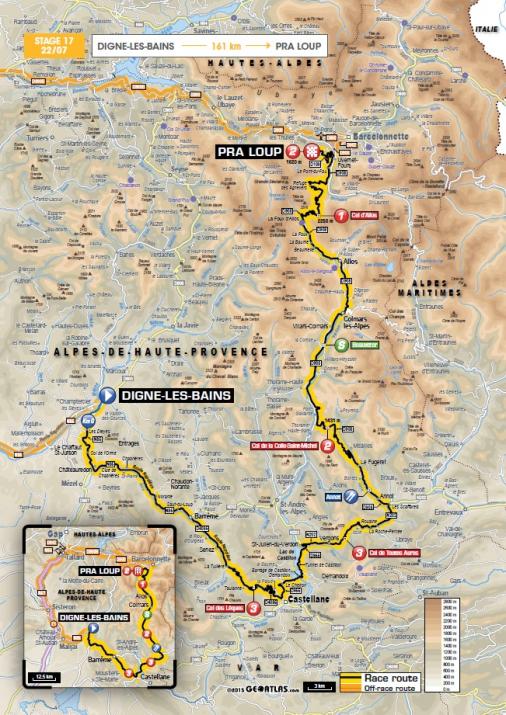 Streckenverlauf Tour de France 2015 - Etappe 17