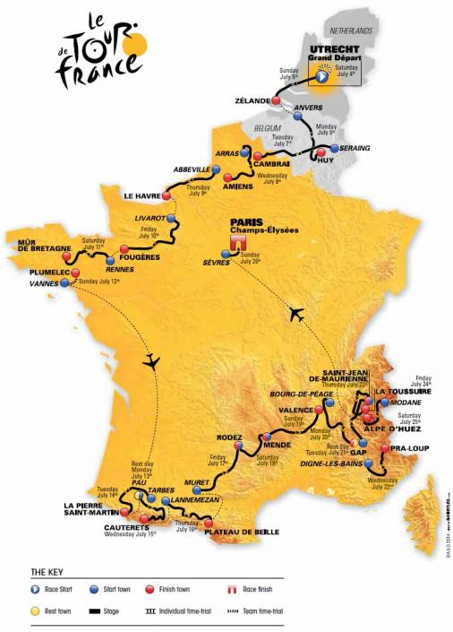 Streckenverlauf Tour de France 2015