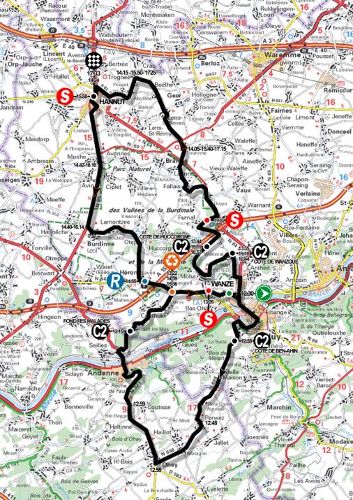 Streckenverlauf Tour de Wallonie 2015 - Etappe 1