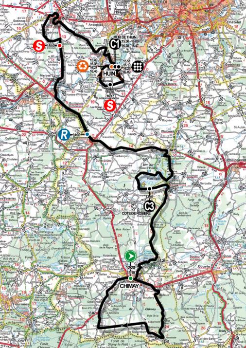 Streckenverlauf Tour de Wallonie 2015 - Etappe 5