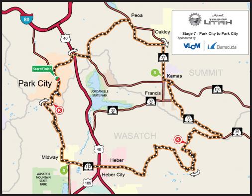 Streckenverlauf The Larry H. Miller Tour of Utah 2015 - Etappe 7