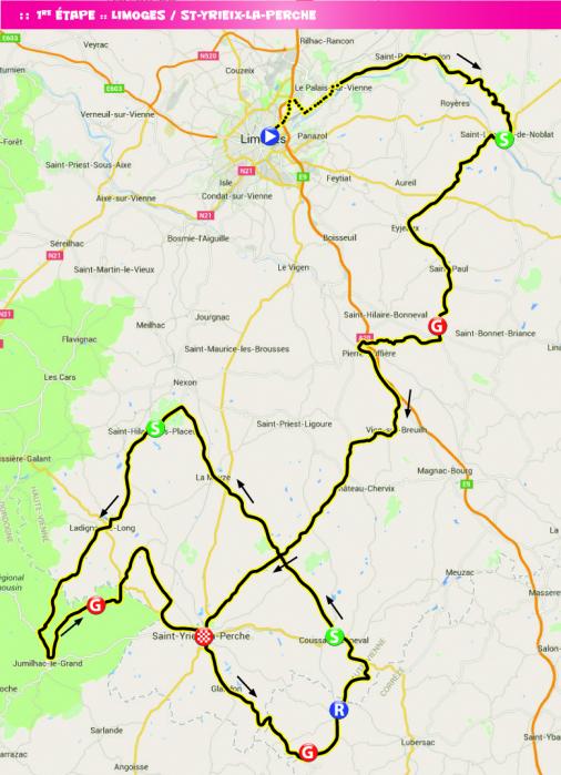 Streckenverlauf Tour du Limousin 2015 - Etappe 1