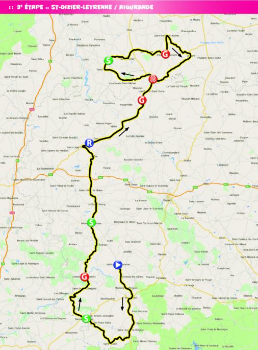 Streckenverlauf Tour du Limousin 2015 - Etappe 3