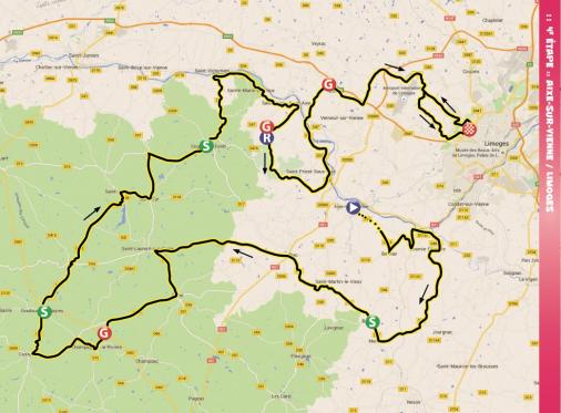 Streckenverlauf Tour du Limousin 2015 - Etappe 4