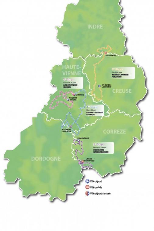Streckenverlauf Tour du Limousin 2015