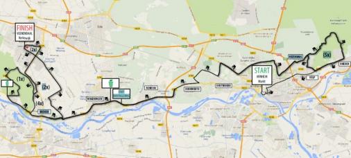 Streckenverlauf Arnhem-Veenendaal Classic 2015