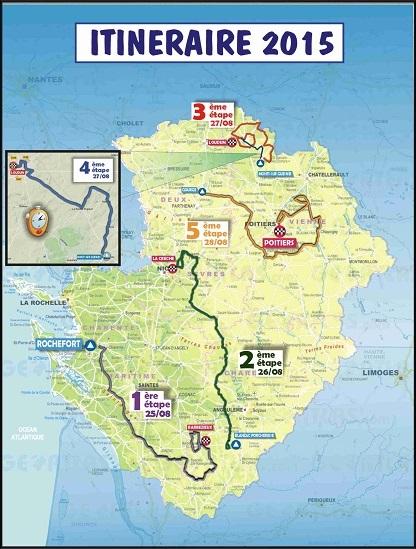 Streckenverlauf Tour du Poitou Charentes 2015
