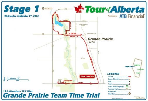 Streckenverlauf Tour of Alberta 2015 - Etappe 1