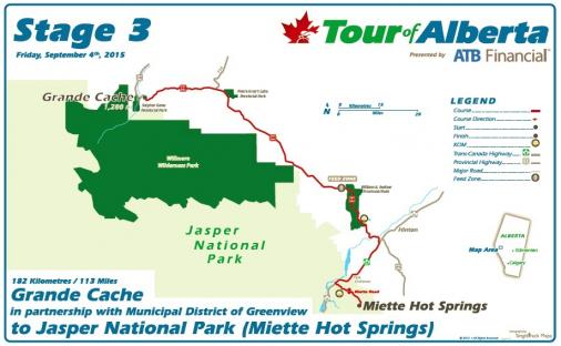 Streckenverlauf Tour of Alberta 2015 - Etappe 3