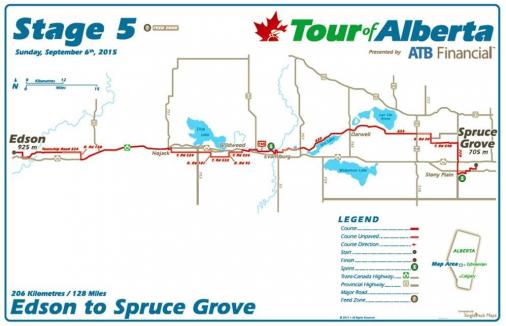 Streckenverlauf Tour of Alberta 2015 - Etappe 5