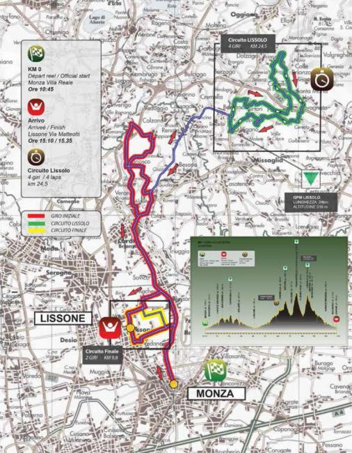 Streckenverlauf Coppa Agostoni - Giro delle Brianze 2015