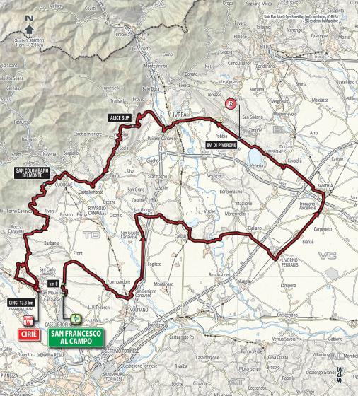 Streckenverlauf Giro del Piemonte 2015