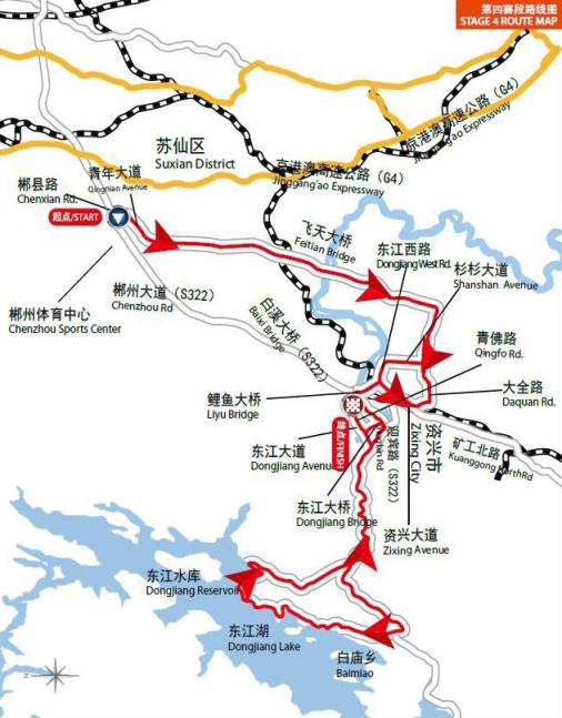 Streckenverlauf Tour of China II 2015 - Etappe 4