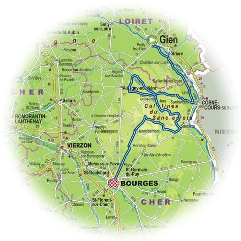 Streckenverlauf Paris-Bourges 2015