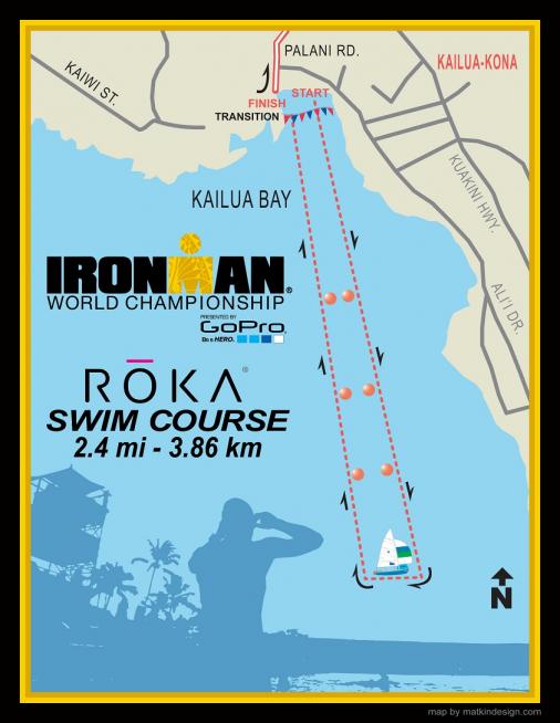 Ironman Hawaii 2015 - Karte Schwimm-Strecke