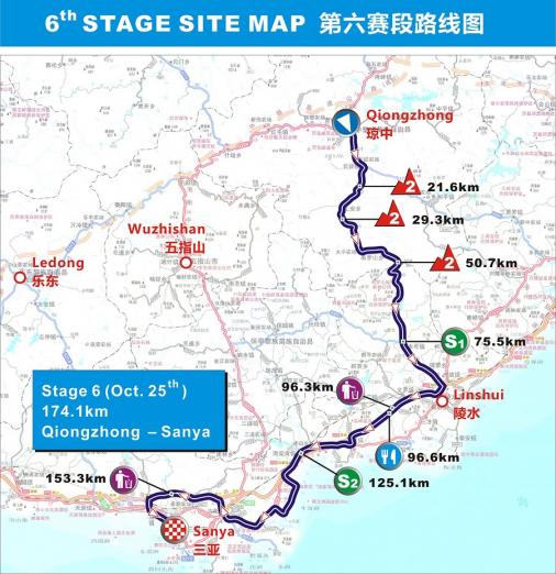 Streckenverlauf Tour of Hainan 2015 - Etappe 6