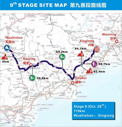 Streckenverlauf Tour of Hainan 2015 - Etappe 9