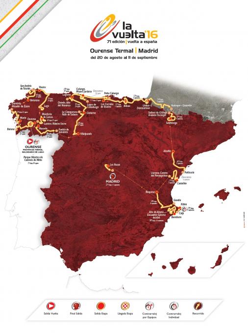 Streckenpräsentation Vuelta a España 2016 - Streckenverlauf