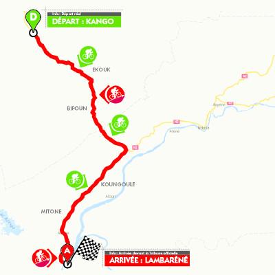 Streckenverlauf La Tropicale Amissa Bongo 2016 - Etappe 1