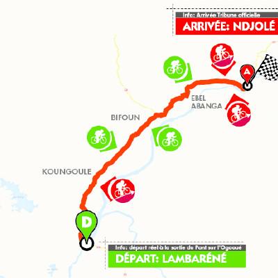 Streckenverlauf La Tropicale Amissa Bongo 2016 - Etappe 3