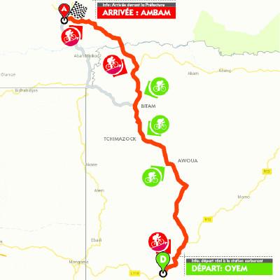 Streckenverlauf La Tropicale Amissa Bongo 2016 - Etappe 4