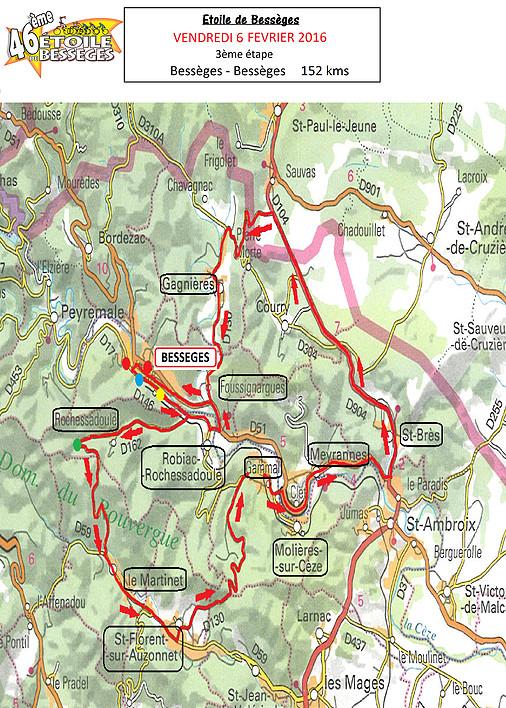 Streckenverlauf Etoile de Bessges 2016 - Etappe 3