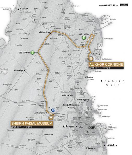 Streckenverlauf Ladies Tour of Qatar 2016 - Etappe 2