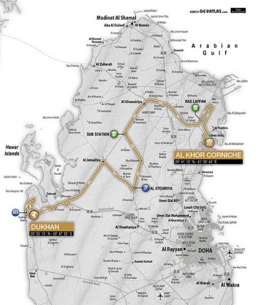 Streckenverlauf Tour of Qatar 2016 - Etappe 1