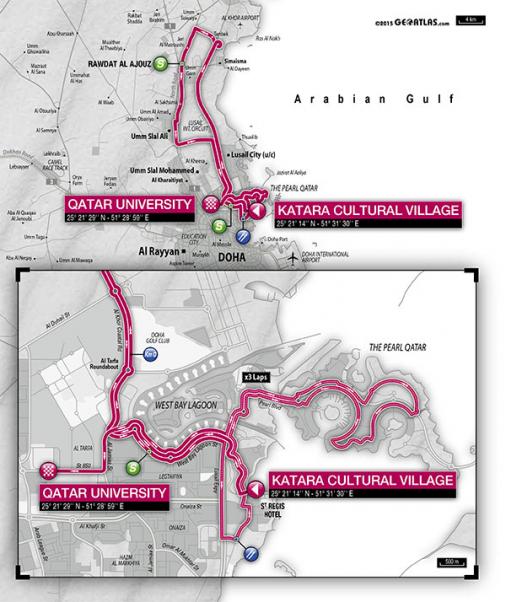 Streckenverlauf Tour of Qatar 2016 - Etappe 2