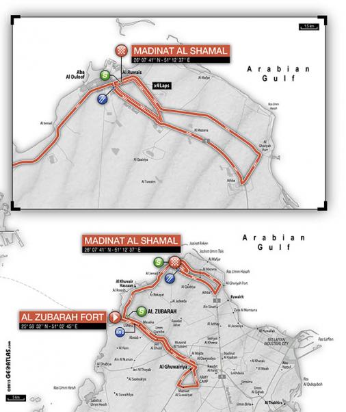 Streckenverlauf Tour of Qatar 2016 - Etappe 4