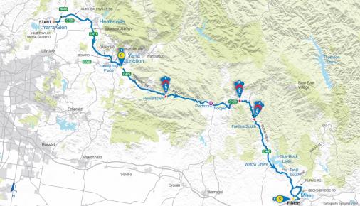 Streckenverlauf Herald Sun Tour 2016 - Etappe 2