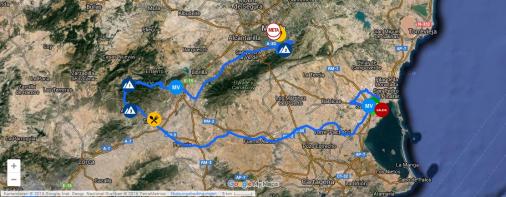 Streckenverlauf Vuelta Ciclista a la Región de Murcia 