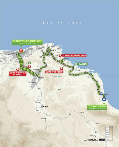Streckenverlauf Tour of Oman 2016 - Etappe 5