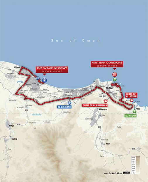 Streckenverlauf Tour of Oman 2016 - Etappe 6