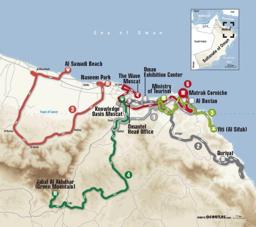 Streckenverlauf Tour of Oman 2016