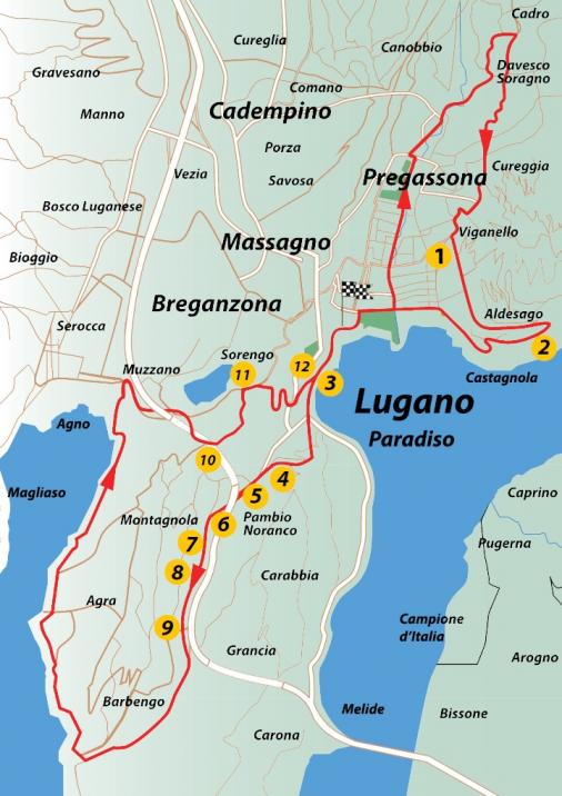 Streckenverlauf Gran Premio Citt di Lugano 2016