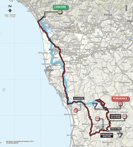Streckenverlauf Tirreno - Adriatico 2016 - Etappe 2
