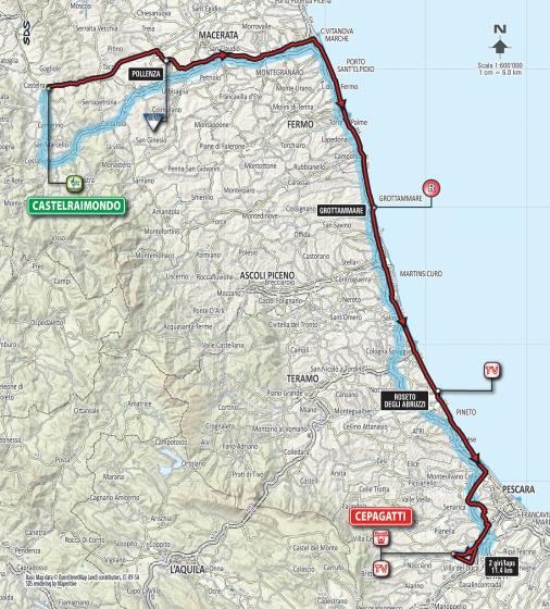 Streckenverlauf Tirreno - Adriatico 2016 - Etappe 6