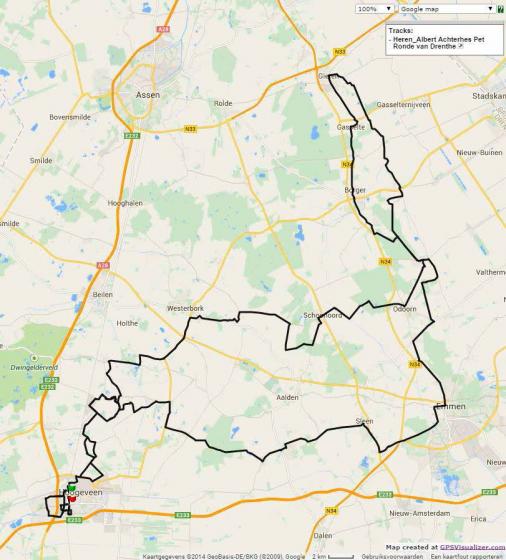 Streckenverlauf Energiewacht Ronde van Drenthe 2016