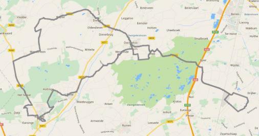 Streckenverlauf Drentse Acht van Westerveld 2016