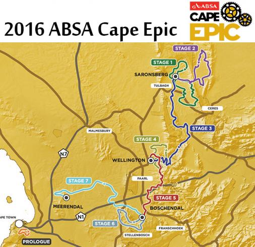 Streckenverlauf Absa Cape Epic 2016
