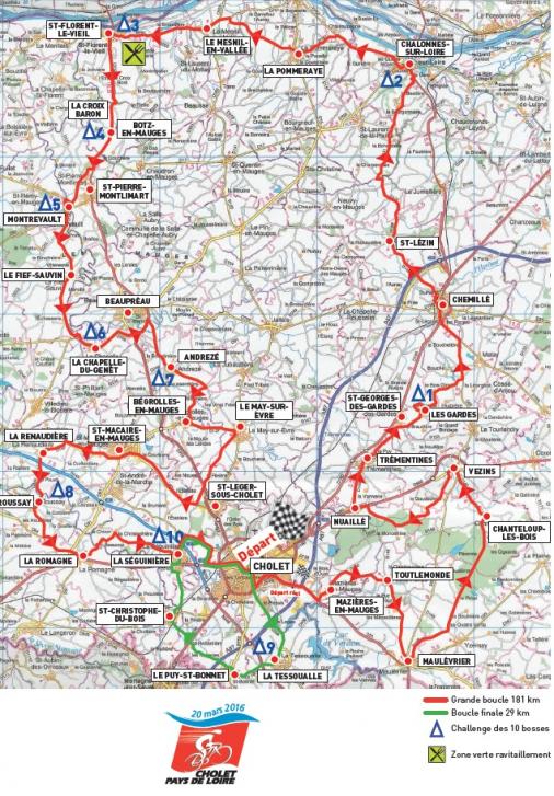 Streckenverlauf Cholet - Pays De Loire 2016