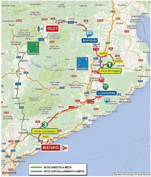Streckenverlauf Volta Ciclista a Catalunya 2016 - Etappe 2