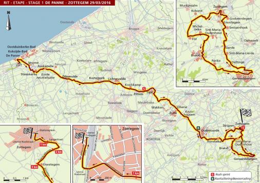 Streckenverlauf Driedaagse De Panne-Koksijde 2016 - Etappe 1